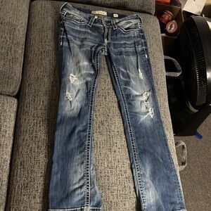 BKE Blue Distressed boot cut Jeans